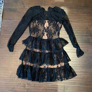 Sexy nude and lace dress